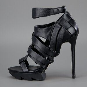 Camilla Skovgaard architectural rib cage gladiator sawtooth bootie stiletto heel